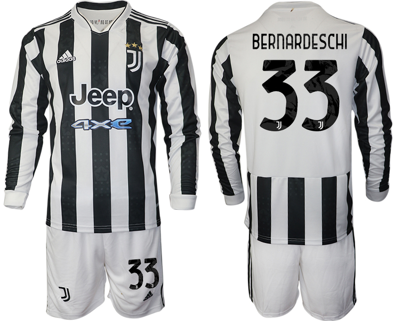 Men 2021-2022 Club Juventus home white Long Sleeve #33 Adidas Soccer Jersey